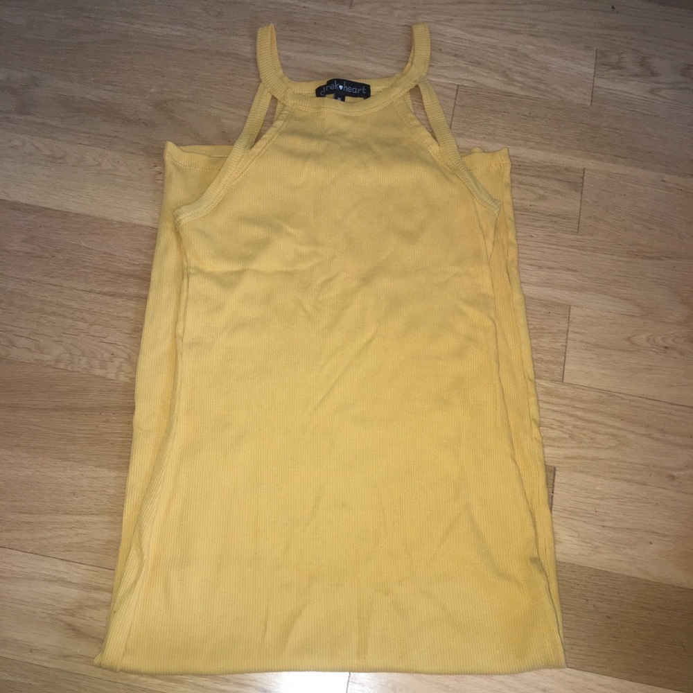 Yellow Ribbed Dress - Picture 2 of 3